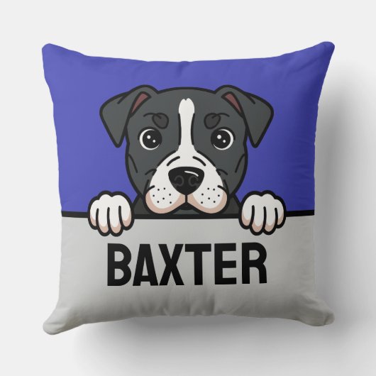 アメリカ(犬)スタッフォードテリアカスタムーアンスタッフドッグ クッション (裏面)