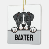 アメリカ（犬）スタッフォードテリアカスタムーアンスタッフドッグ セラミックオーナメント (左)