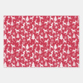 アメリカ（犬）スタッフォードテリアクリスマス ラッピングペーパーシート (正面3)