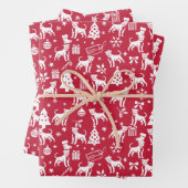 アメリカ（犬）スタッフォードテリアクリスマス ラッピングペーパーシート (インサイチュ)