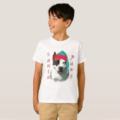 アメリカ(犬)スタッフォードテリアサンタポーズ Tシャツ (正面フル)
