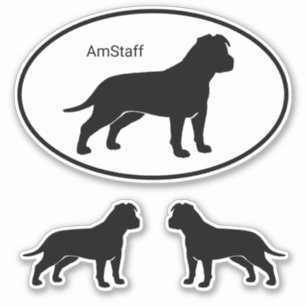 アメリカ(犬)スタッフォードテリアシルエットAmStaff シール