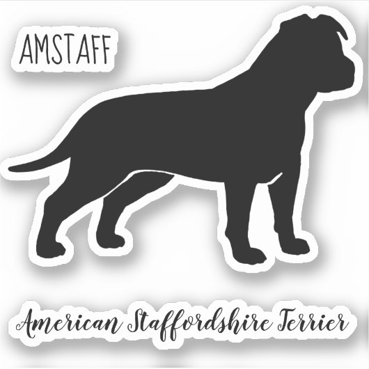 アメリカ(犬)スタッフォードテリアシルエットAmStaff シール (正面)