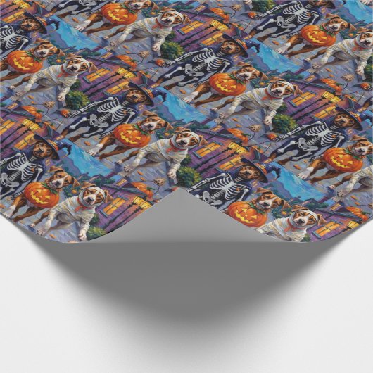 アメリカ(犬)スタッフォードテリアドッグズハロウィーン ラッピングペーパー (角)