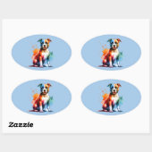 アメリカ（犬）スタッフォードテリアドッグ 楕円形シール (シート)