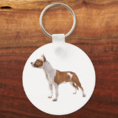 アメリカ（犬）スタッフォードテリアパピードッグキーチェーン キーホルダー (正面)