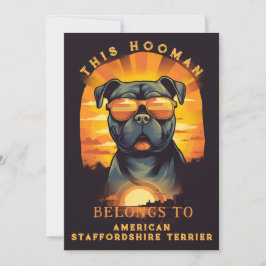 アメリカ（犬）スタッフォードテリアパーソナライズされた親 案内状