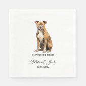 アメリカ（犬）スタッフォードテリアペットカクテル スタンダードランチョンナプキン (正面)