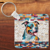 アメリカ（犬）スタッフォードテリア – アンスタッフ キーホルダー (正面)