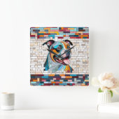 アメリカ(犬)スタッフォードテリア – アンスタッフ スクエア壁時計 (ホーム)