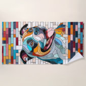 アメリカ（犬）スタッフォードテリア – アンスタッフ ビーチタオル (正面)