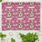 アメリカ（犬）スタッフォードテリア キッチンタオル (折り畳み)