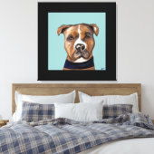 アメリカ（犬）スタッフォードテリア キャンバスプリント (インサイチュ (寝室))