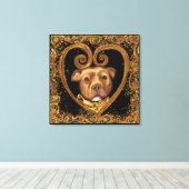 アメリカ（犬）スタッフォードテリア キャンバスプリント (インサイチュ (ウッドフロア))