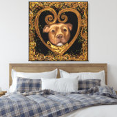 アメリカ（犬）スタッフォードテリア キャンバスプリント (インサイチュ (寝室))