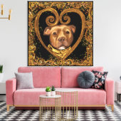 アメリカ（犬）スタッフォードテリア キャンバスプリント (インサイチュ (リビング))