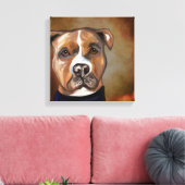 アメリカ（犬）スタッフォードテリア キャンバスプリント (インサイチュ (リビング))