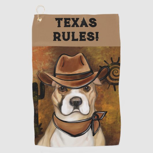 アメリカ（犬）スタッフォードテリア ゴルフタオル (正面)