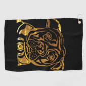 アメリカ（犬）スタッフォードテリア ゴルフタオル (横)