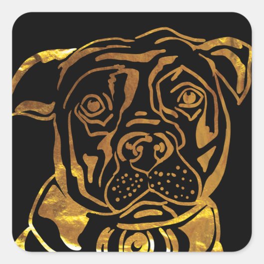 アメリカ（犬）スタッフォードテリア スクエアシール (正面)