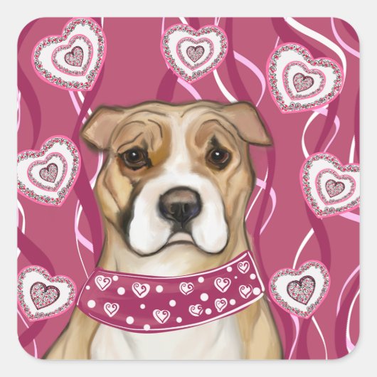 アメリカ(犬)スタッフォードテリア スクエアシール (正面)