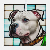 アメリカ(犬)スタッフォードテリア「ステンドグラス」 ガラスオーナメント (裏面)