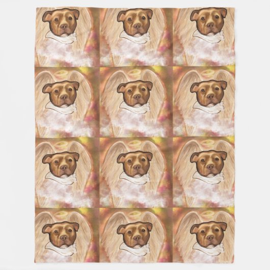 アメリカ(犬)スタッフォードテリア フリースブランケット (正面)