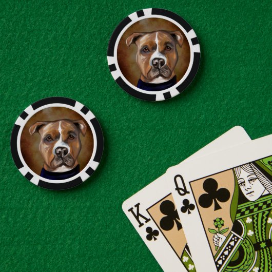 アメリカ（犬）スタッフォードテリア ポーカーチップ (ポーカーテーブル (ダブル))