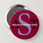 アメリカ（犬）スタッフォードテリア 缶バッジ (正面&裏面)