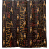 アメリカ（犬）スタッフォードテリア- Amstaff シャワーカーテン (正面)