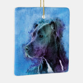 アメリカ（犬）スタッフォードテリア- Amstaff セラミックオーナメント (右)