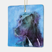 アメリカ（犬）スタッフォードテリア- Amstaff セラミックオーナメント (左)
