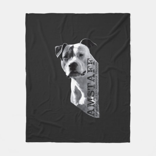 アメリカ（犬）スタッフォードテリア- Amstaff フリースブランケット (正面)