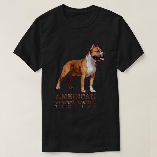 アメリカ(犬)スタッフォードテリア- Amstaff Tシャツ (デザイン正面)