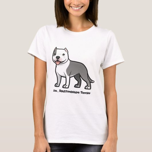 アメリカ(犬)スタッフォードテリア Tシャツ (正面)