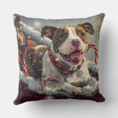 アメリカ（犬）スタッフォードドッグクリスマスフェスティバル クッション (裏面)