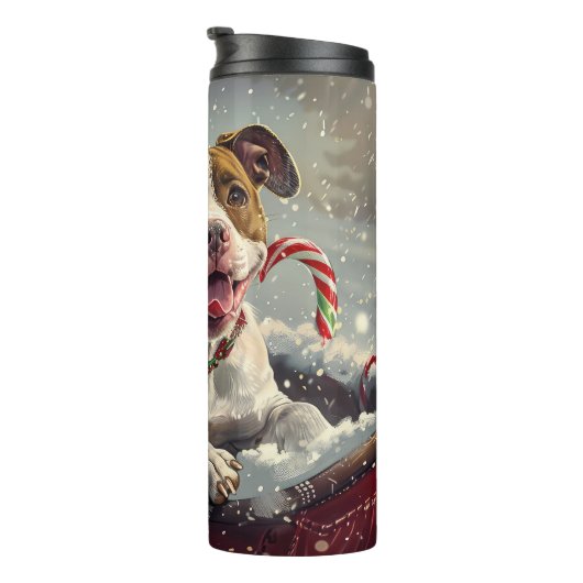 アメリカ(犬)スタッフォードドッグクリスマスフェスティバル タンブラー (回転右)