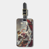 アメリカ(犬)スタッフォードドッグクリスマスフェスティバル ラゲッジタグ (正面縦)