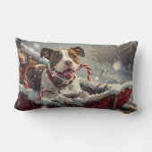 アメリカ（犬）スタッフォードドッグクリスマスフェスティバル ランバークッション (裏面)