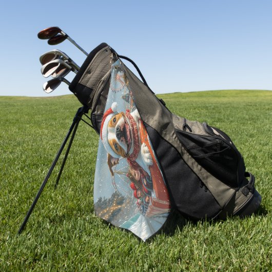 アメリカ(犬)スタッフォードドッグクリスマス ゴルフタオル (グリーン)