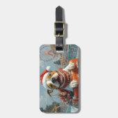 アメリカ（犬）スタッフォードドッグクリスマス ラゲッジタグ (正面縦)