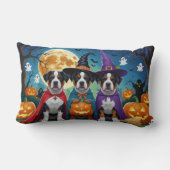 アメリカ（犬）スタッフォードドッグパンプキンハロウィンおもしろい ランバークッション (裏面)