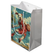 アメリカ(犬)スタッフォードドッグ遊ズバスケットボール ミディアムペーパーバッグ (裏面アングル)