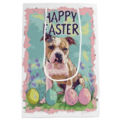 アメリカ（犬）スタッフォードハッピーイースター ミディアムペーパーバッグ (裏面)