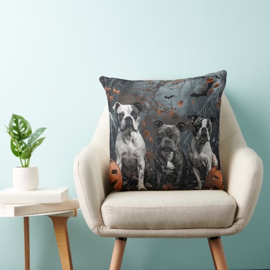 アメリカ(犬)スタッフォードハロウィンナイトドギー クッション (椅子)