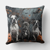 アメリカ（犬）スタッフォードハロウィンナイトドギー クッション (裏面)