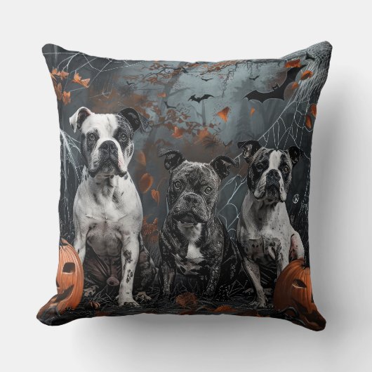 アメリカ(犬)スタッフォードハロウィンナイトドギー クッション (正面)