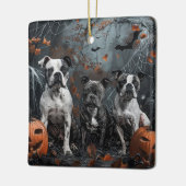 アメリカ(犬)スタッフォードハロウィンナイトドギー セラミックオーナメント (左)