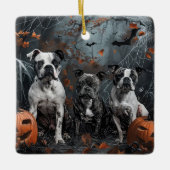 アメリカ(犬)スタッフォードハロウィンナイトドギー セラミックオーナメント (正面)