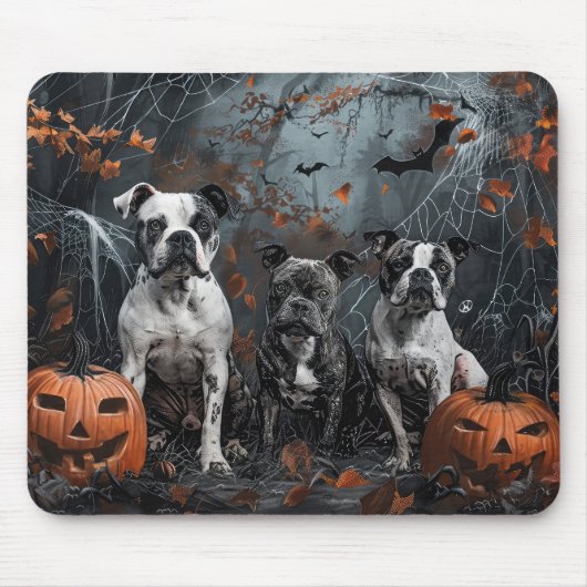 アメリカ(犬)スタッフォードハロウィンナイトドギー マウスパッド (正面)